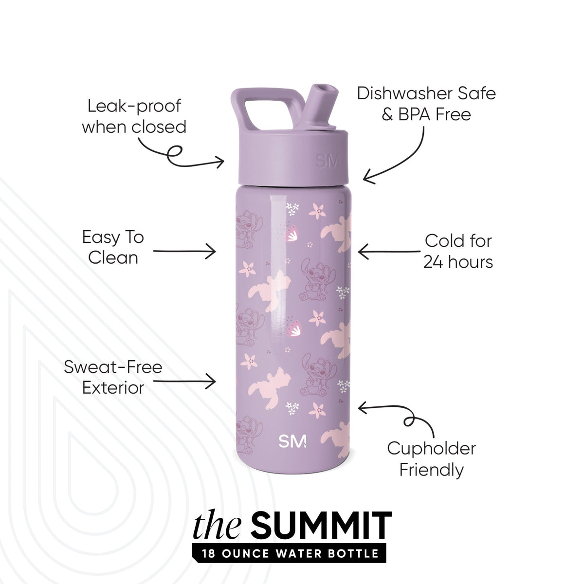 Summit Kids Water Bottle with Straw Lid